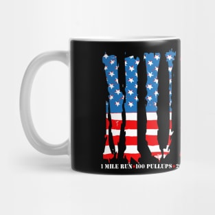 Memorial Day Murph Workout Challenge Distressed Us Flag Mug